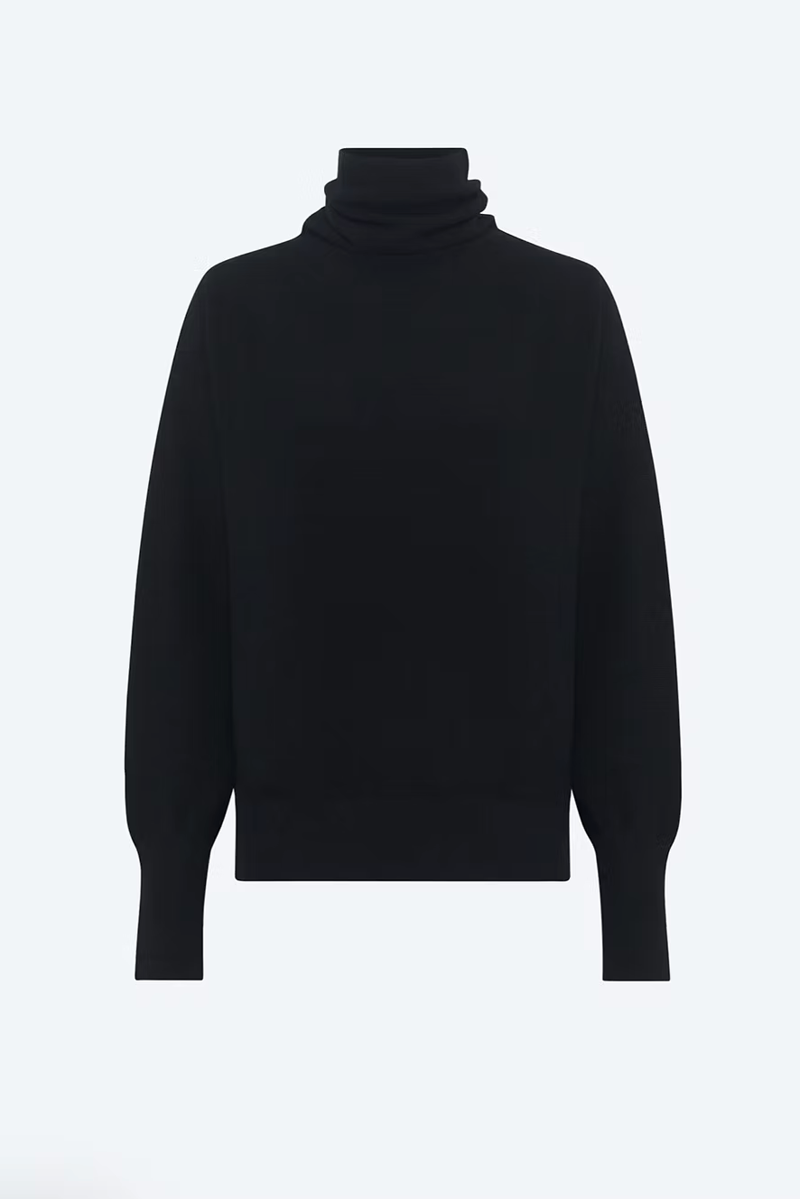 Pull fin col montant noir