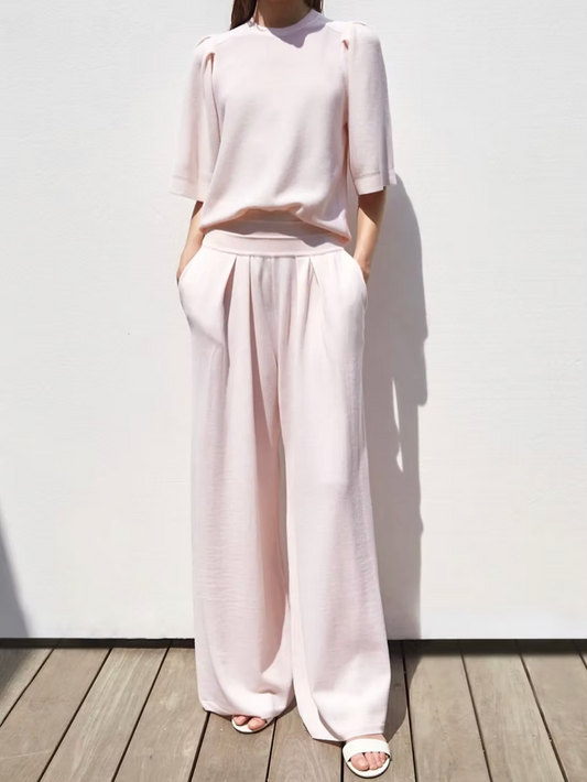 Pantalon fluide en maille Pétale Molli