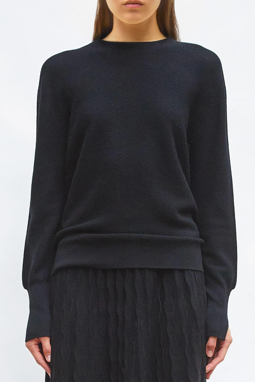 Pull col rond noir Molli