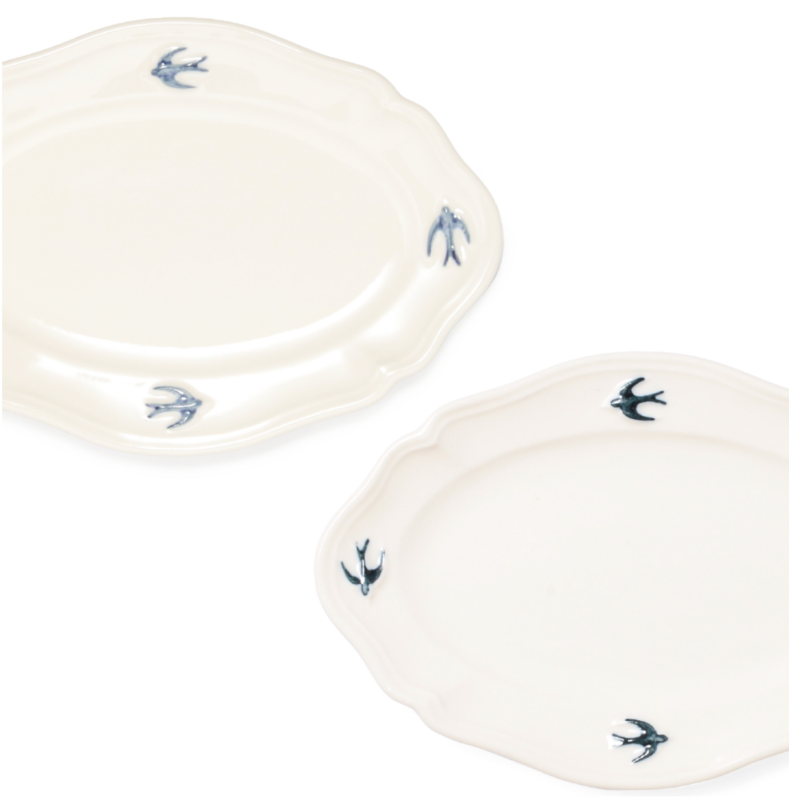 Assiette ovale hirondelle S