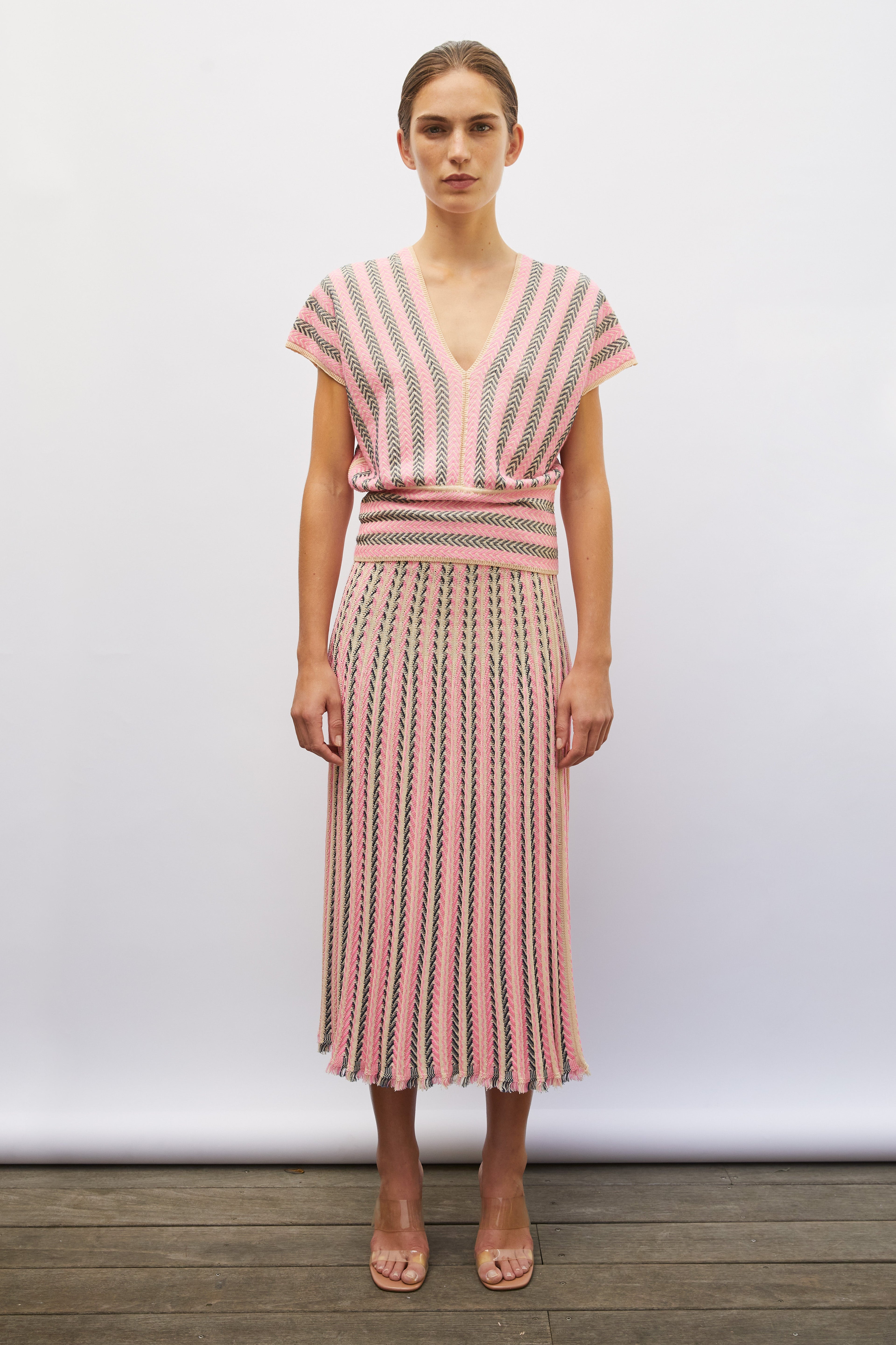 Jupe chevron Encore Dune Blueberry Rose fluo MOLLI