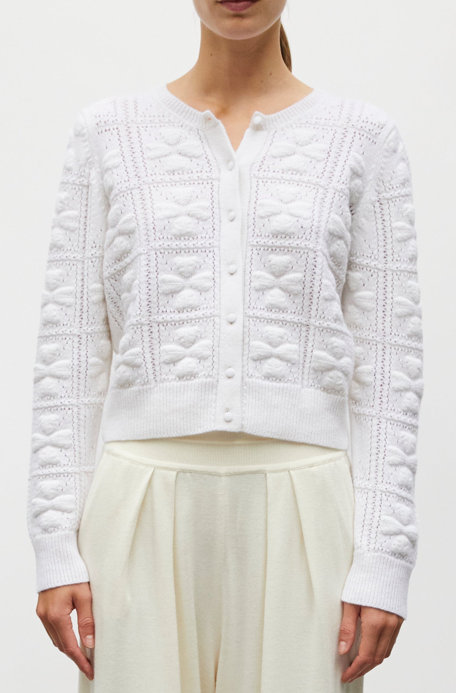 Cardigan trèfle naturel Ecrin