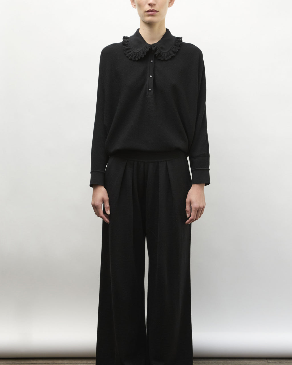 Molli - Polo col dentelle noir