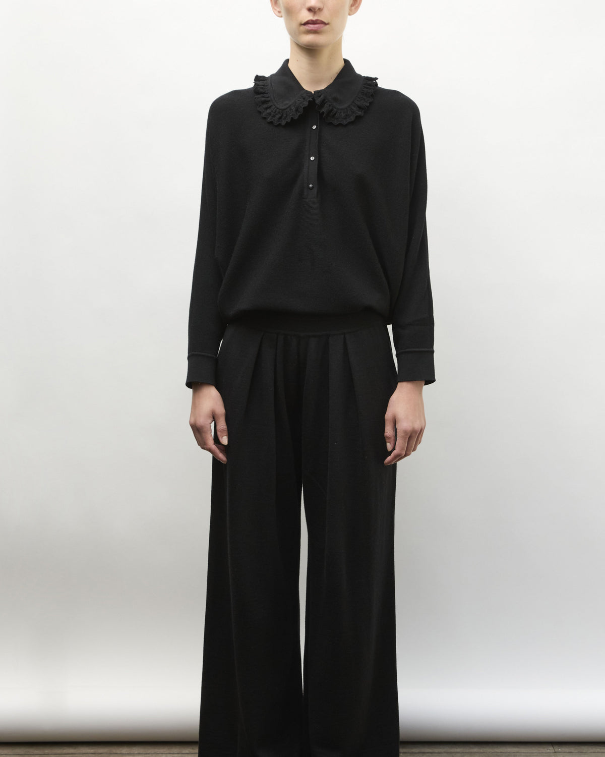 Molli - Polo col dentelle noir