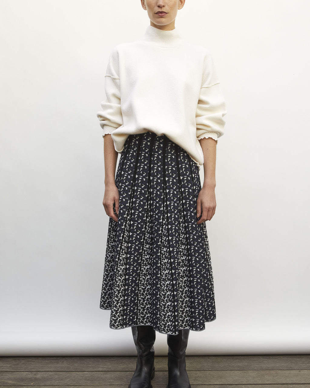 Jupe fine en jacquard Molli Leopard