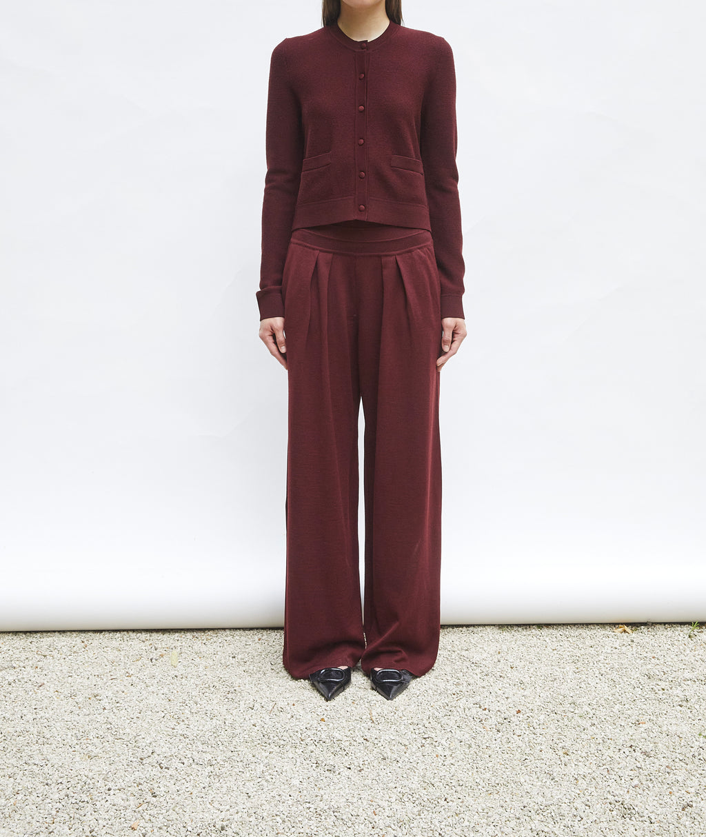 Pantalon large amarante