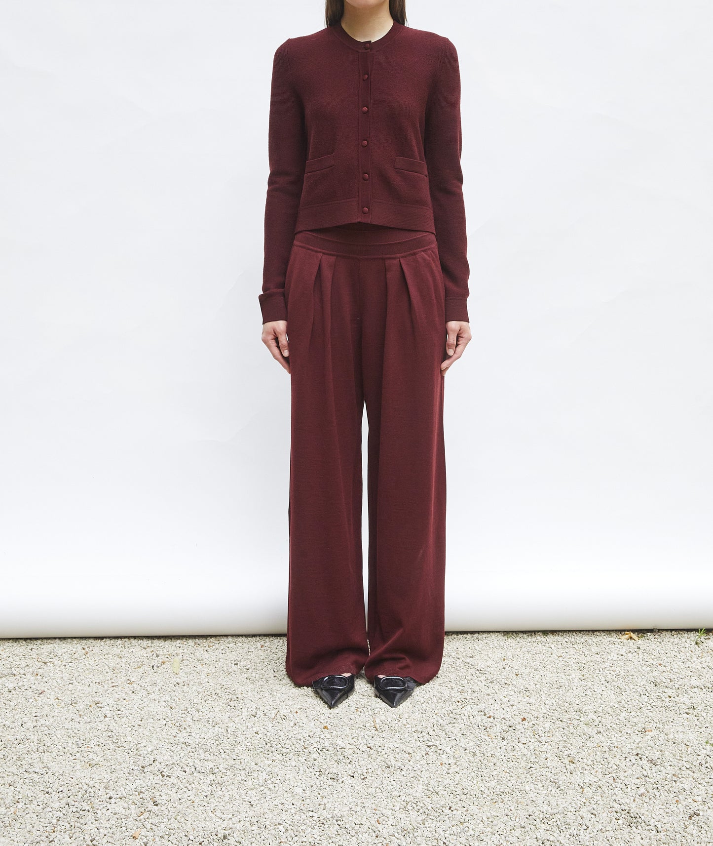 Pantalon large amarante