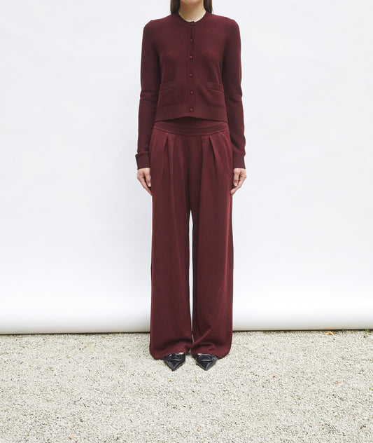 Pantalon large amarante