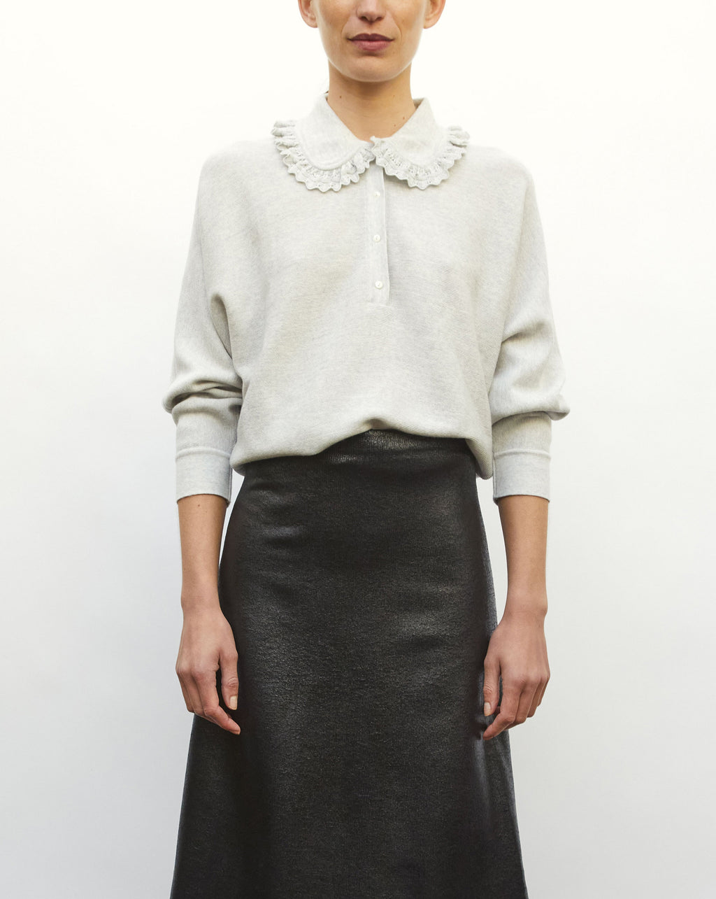 Polo col dentelle Molli gris chiné