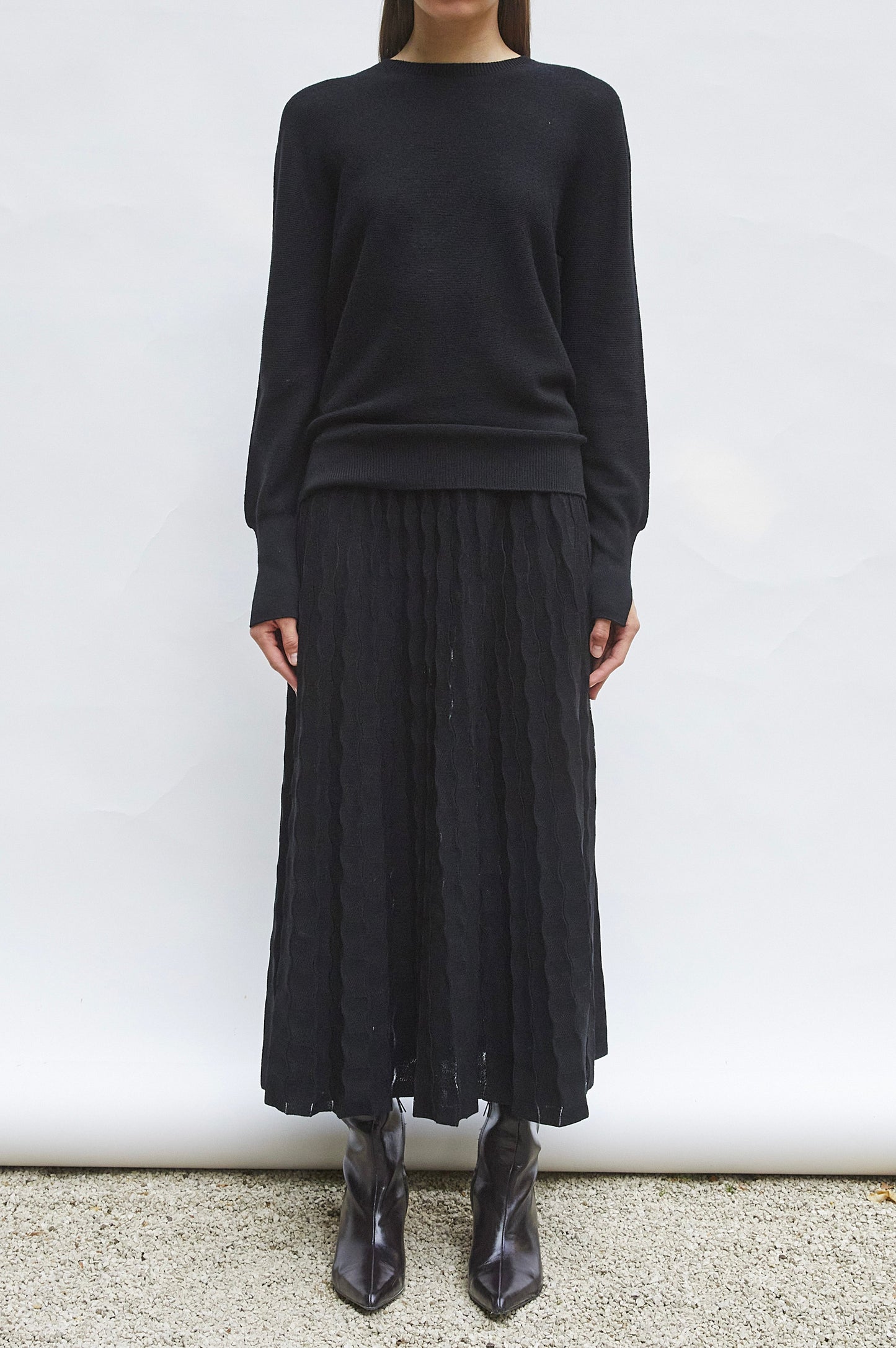 Pull col rond noir Molli