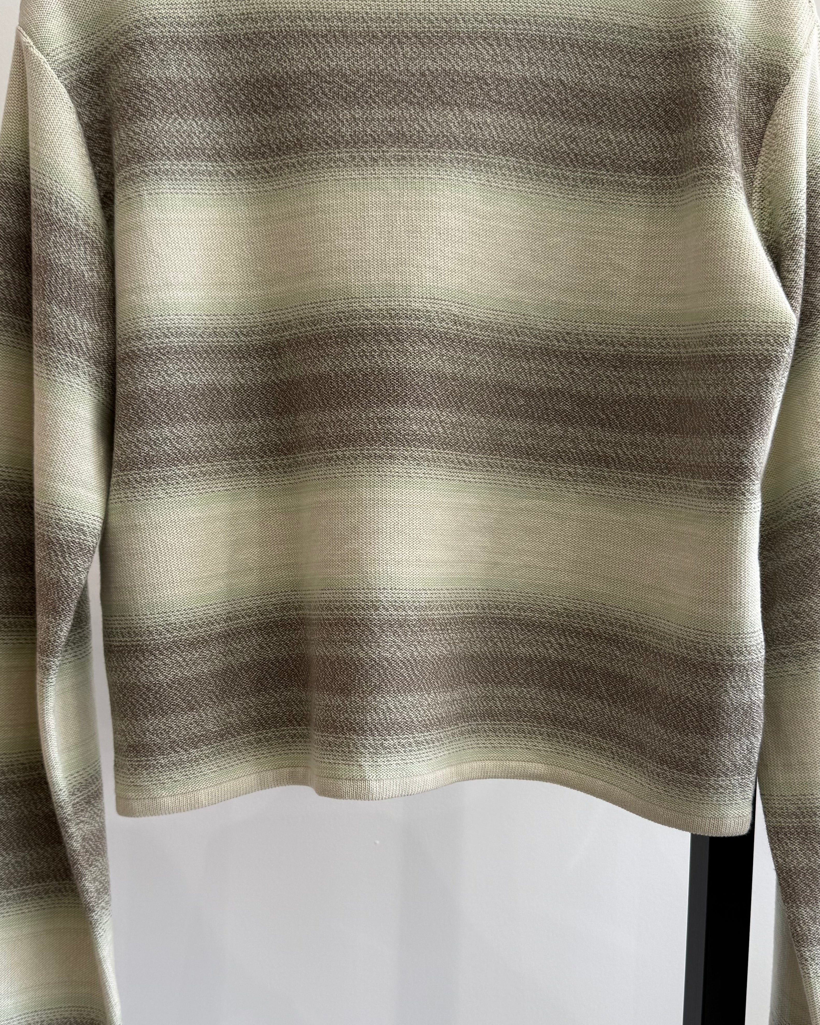 Pull-over à col bateau maille Gradient coton-soie