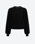 Pull fin manches fronces Molli Noir