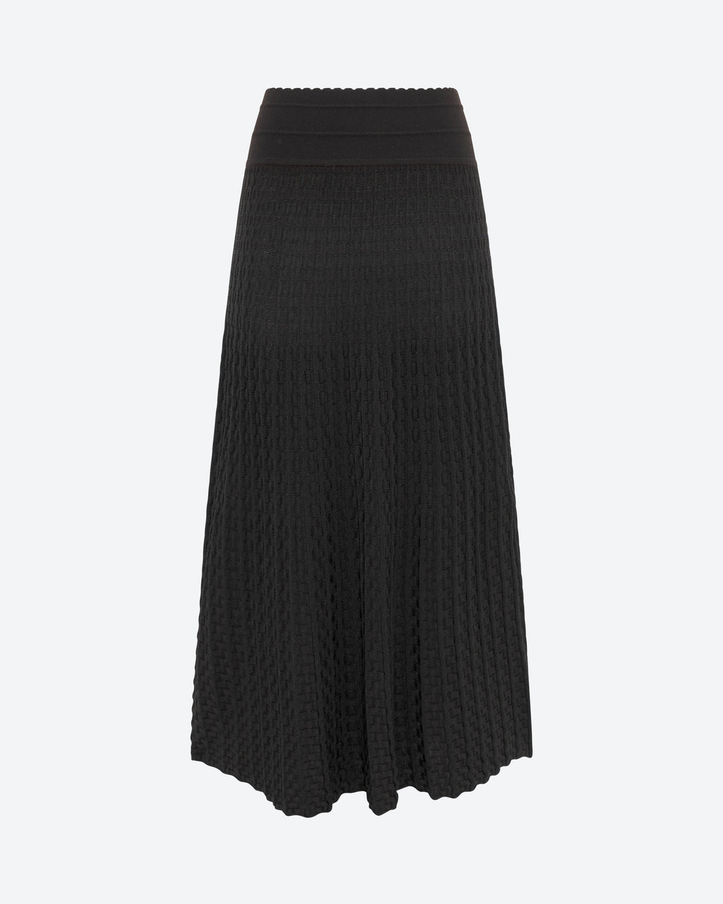 Molli - Jupe maille cannage ébène- noir profond