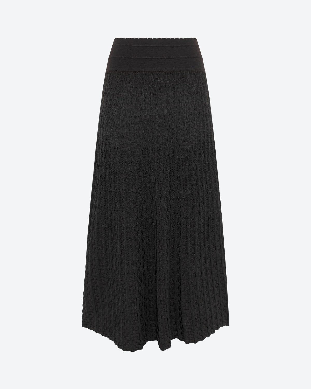 Molli - Jupe maille cannage ébène- noir profond