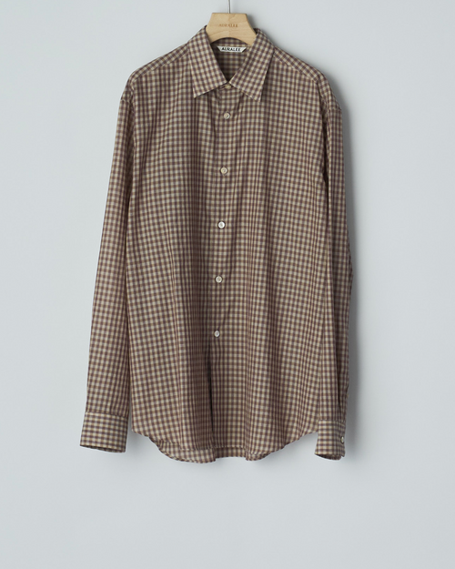 AIRY LIGHT COTTON CHECK SHIRT AURALEE