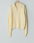 Auralee Baby suri alpaca sheer knit skipper polo