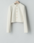 Auralee Heavily fulled wool cotton collarless jacket