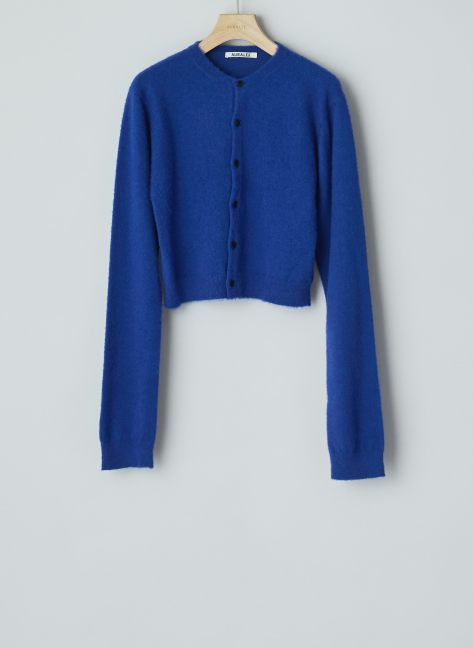 AURALEE cardigan brushed cashmere royal blue