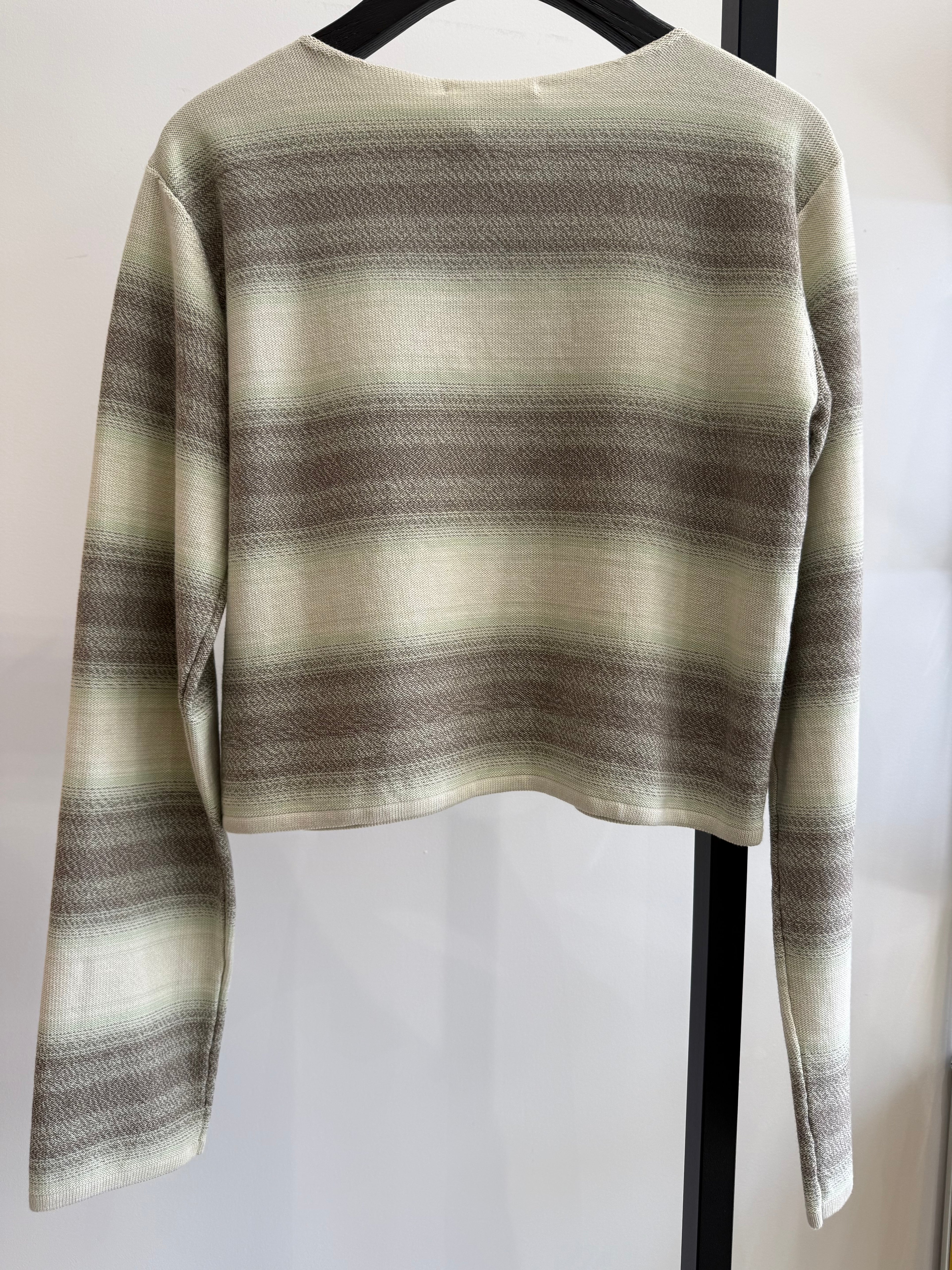 Pull-over à col bateau maille Gradient coton-soie