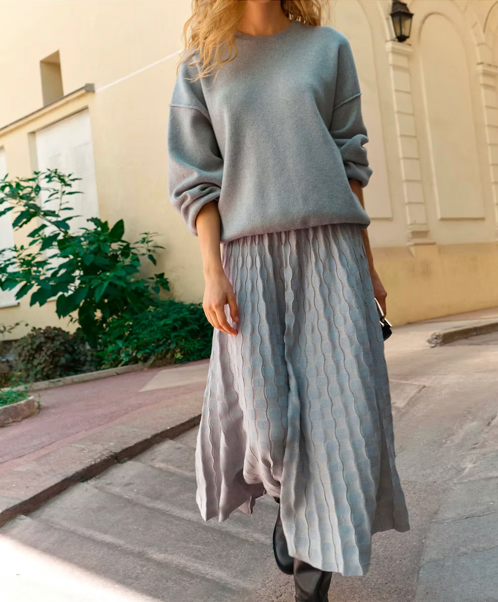 JUPE DÉLICATE MAILLE ONDULÉE