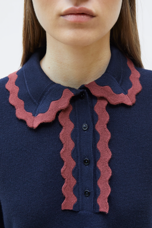 Chemise nuit col croquet