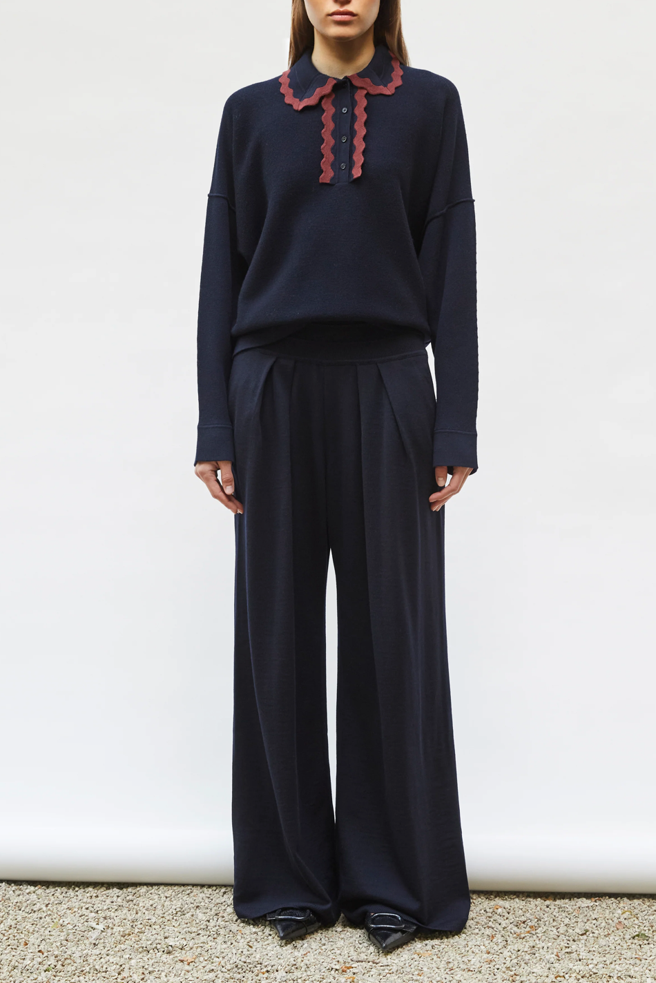 Chemise nuit col croquet