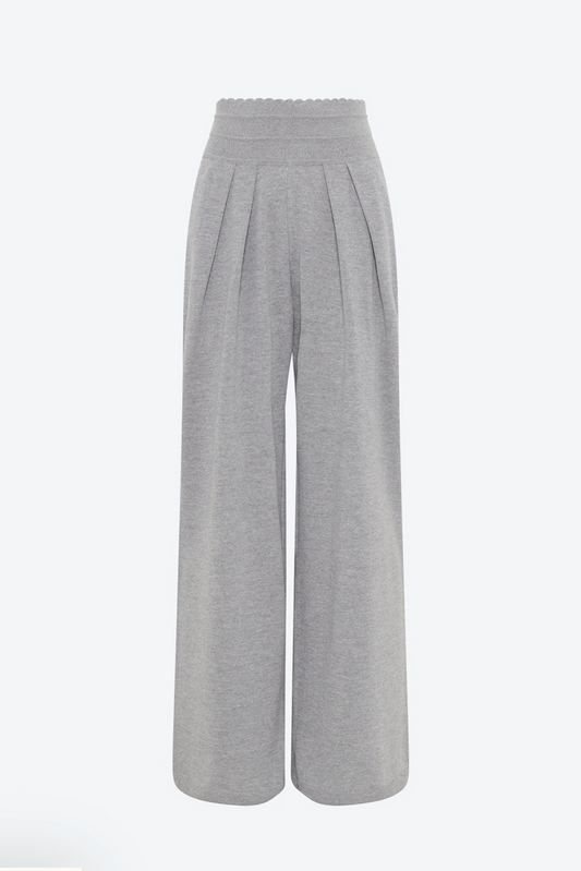 Pantalon large gris moyen