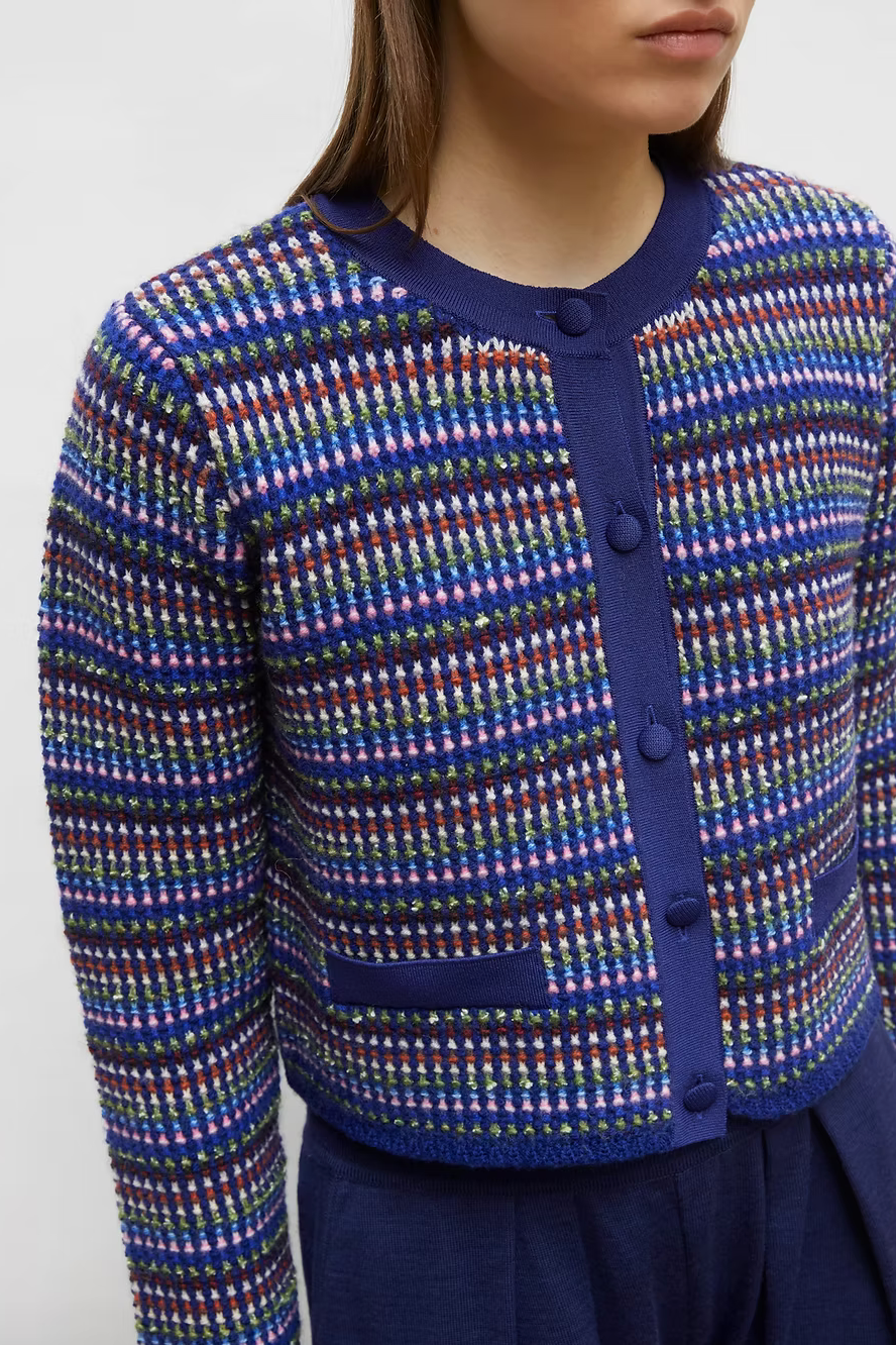 Cardigan indigo multi
