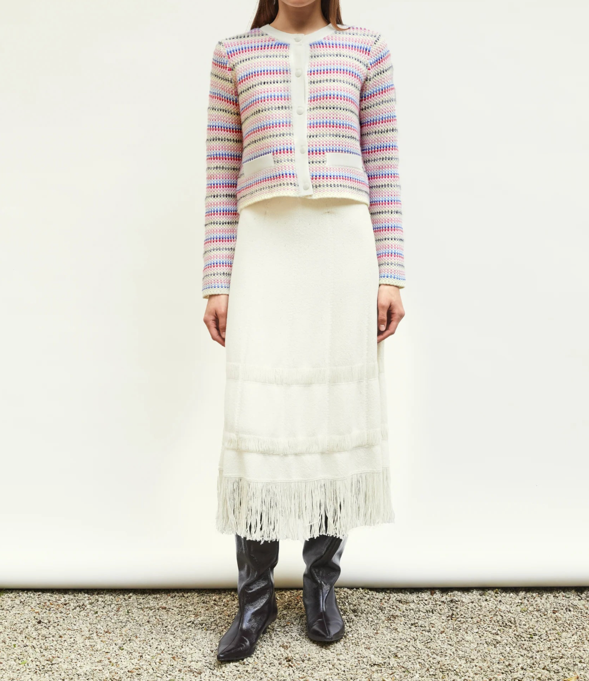 Jupe frangée naturel