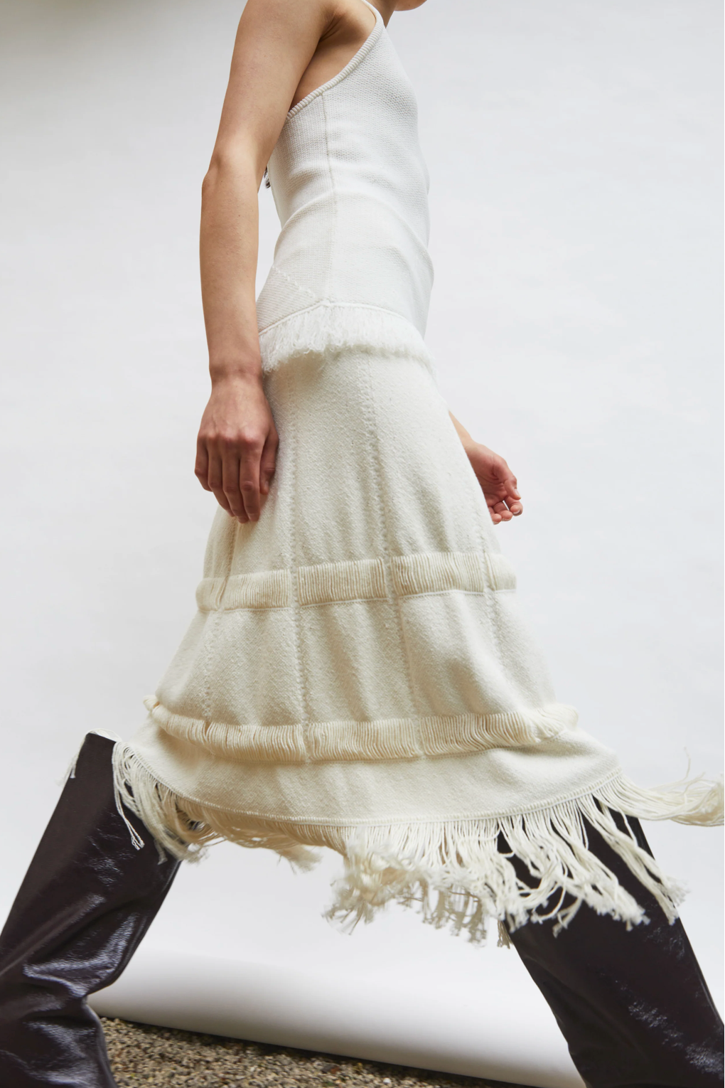 Jupe frangée naturel