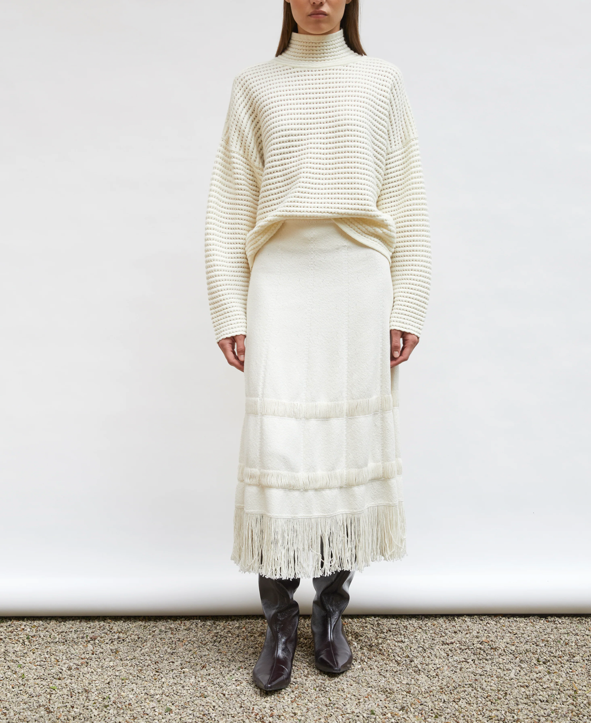 Jupe frangée naturel