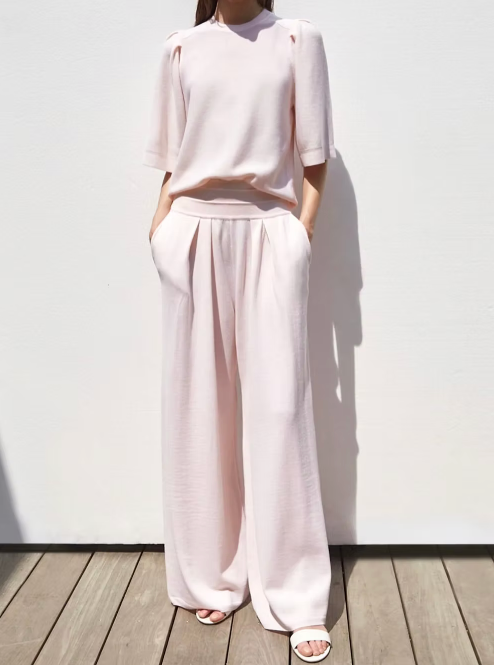 Pantalon fluide en maille Pétale Molli