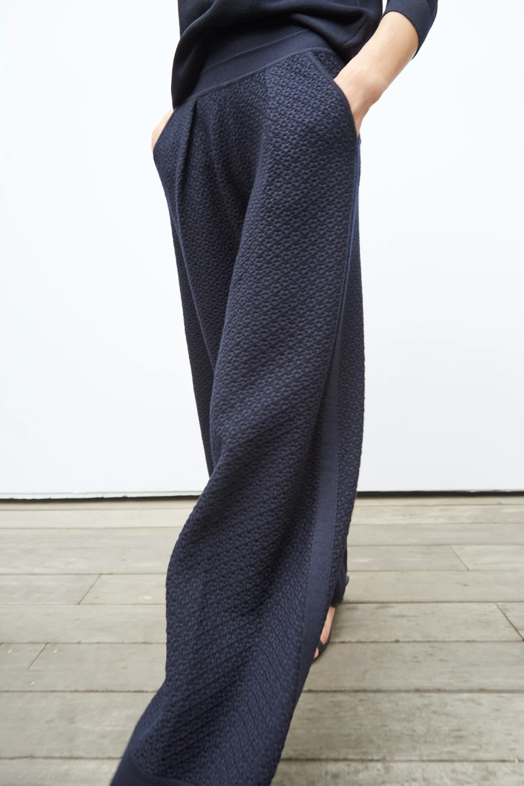 Pantalon maille damier Nuit