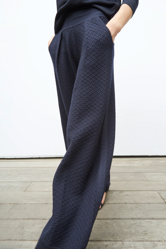 Pantalon maille damier Nuit