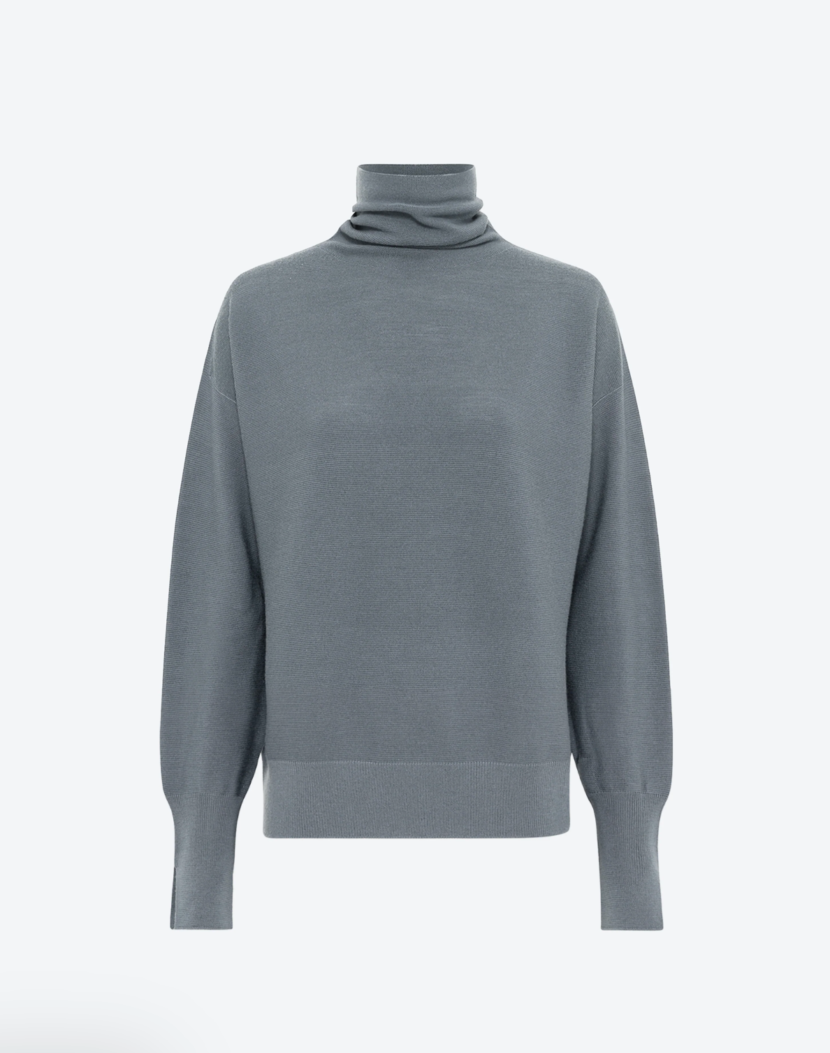 Pull fin col montant gris moyen
