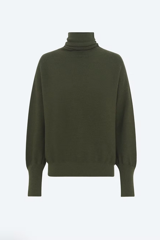 Pul fin col montant kaki