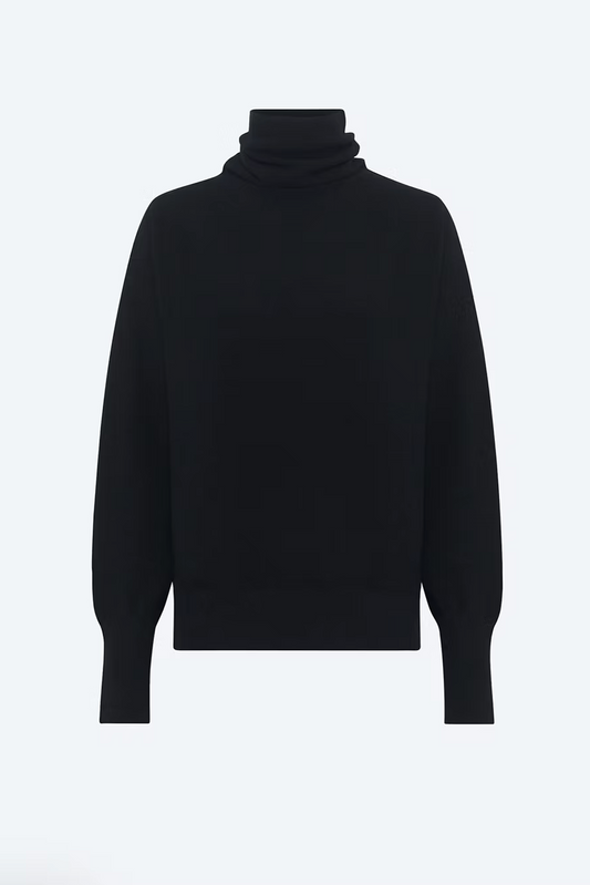 Pull fin col montant noir