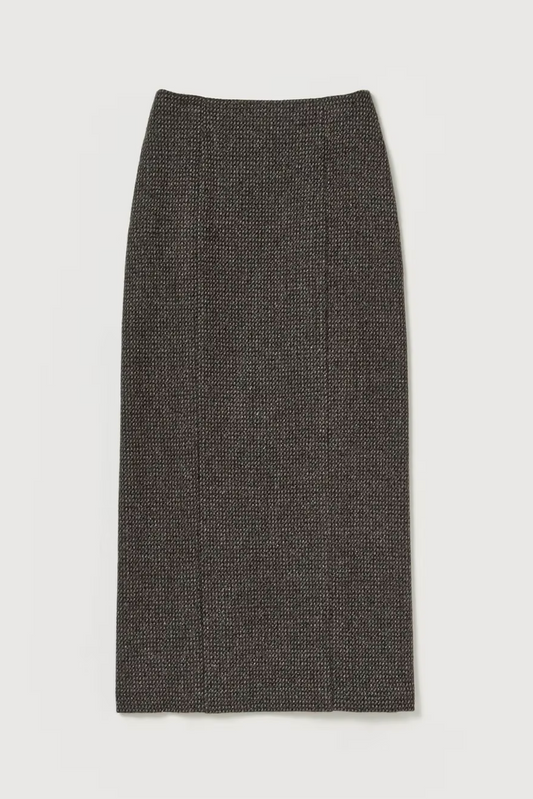 Jupe Crayon en Tweed Alpaga et Soie
