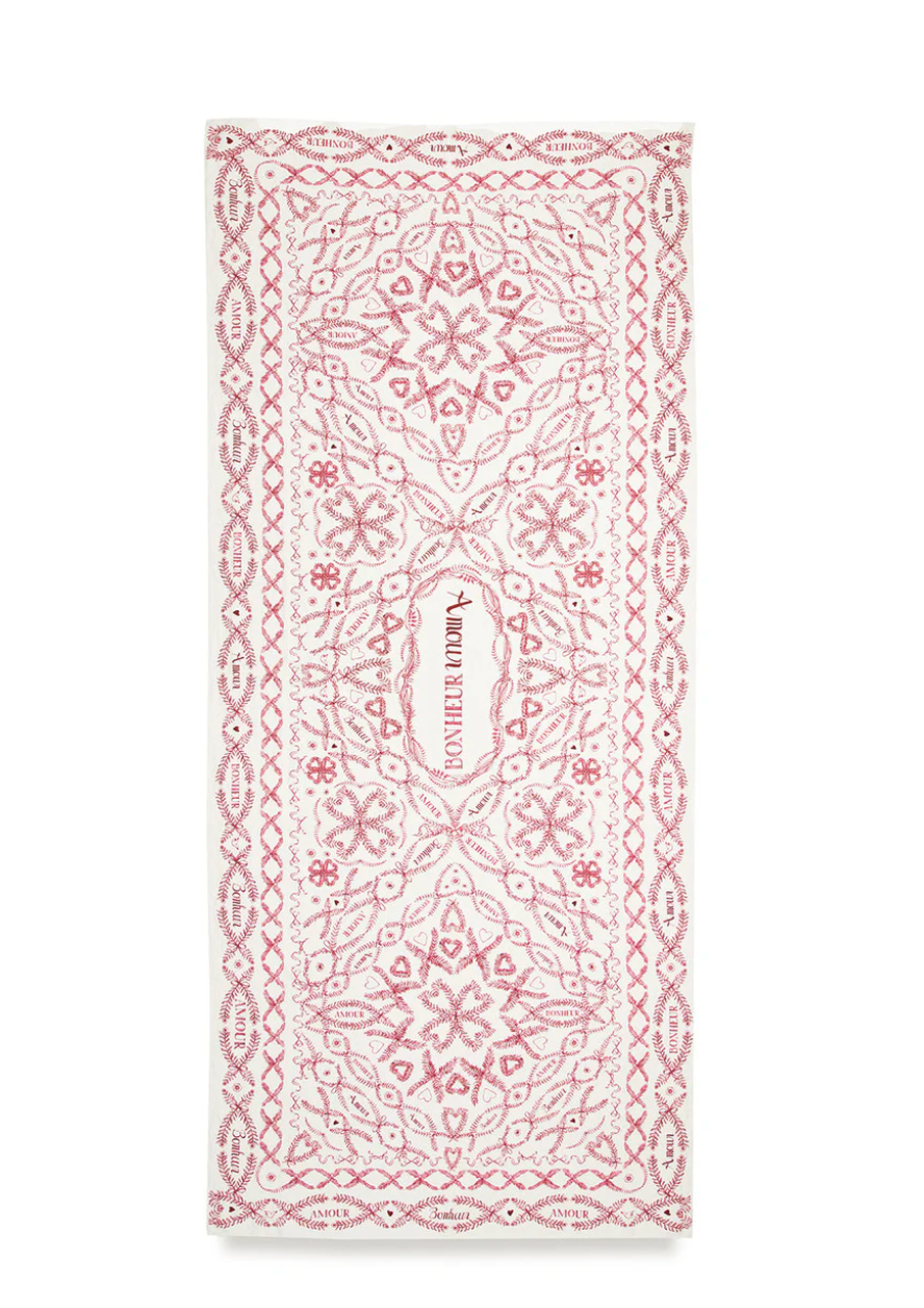 Nappe en Lin" Amour & Bohneur "