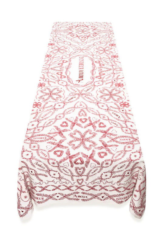 Nappe en Lin" Amour & Bohneur "