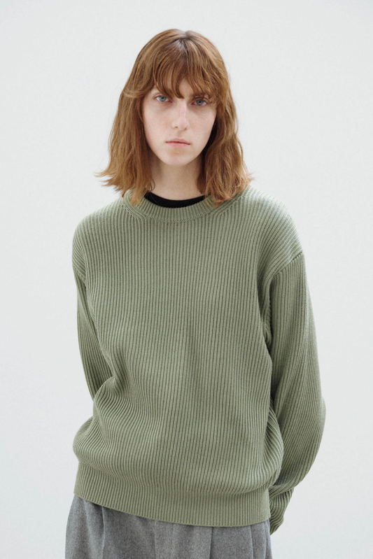 Tricot côtelé doux en laine extra fine