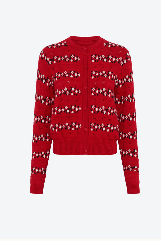 Cardigan dessert rouge garance Molli