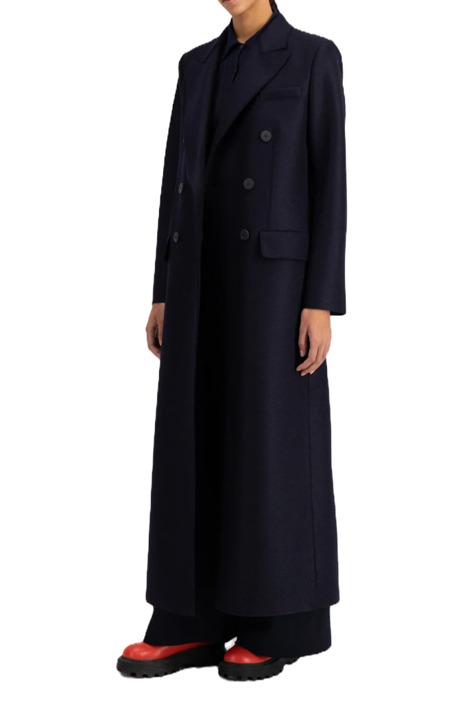 Manteau long double boutonnage