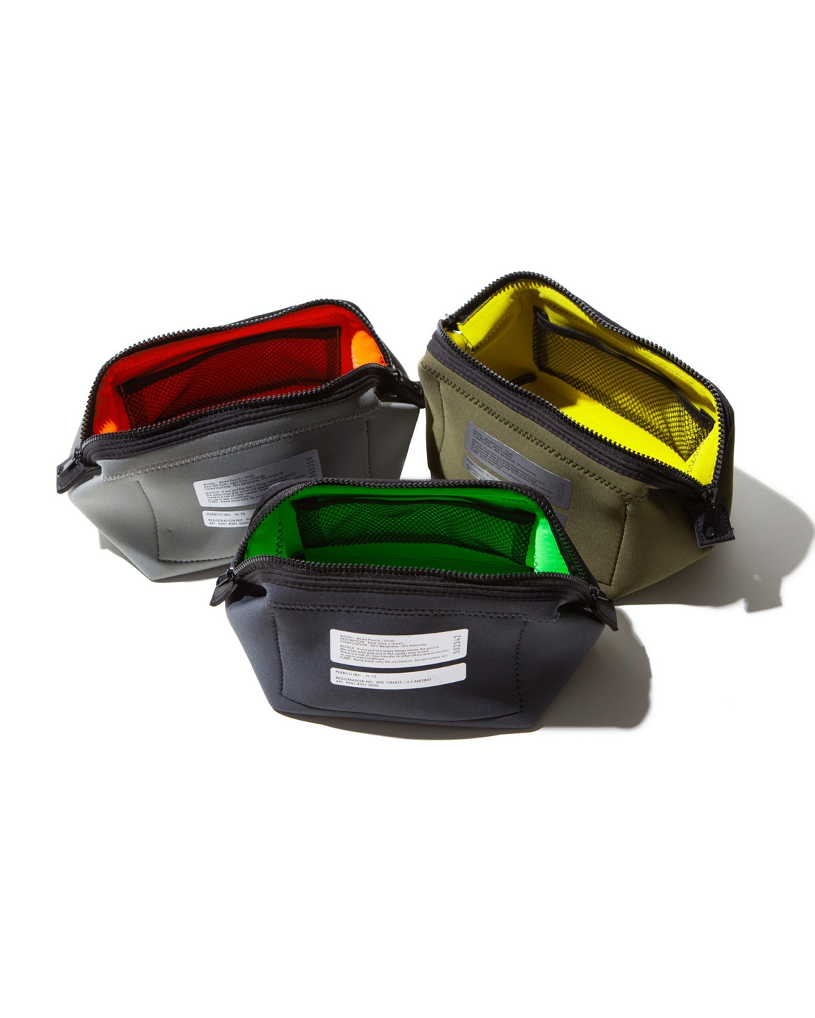 WIRED POUCH Small Dark Gray x Green Puebco