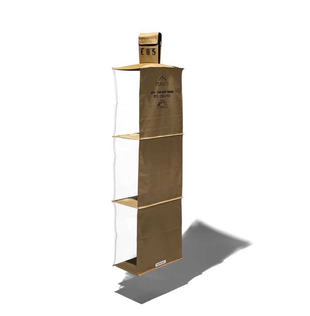 RUBBERIZED FABRIC HANGING ORGANIZER 4 shelves Puebco
