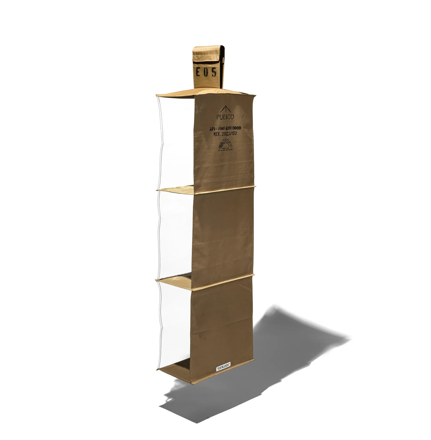 RUBBERIZED FABRIC HANGING ORGANIZER 4 shelves Puebco
