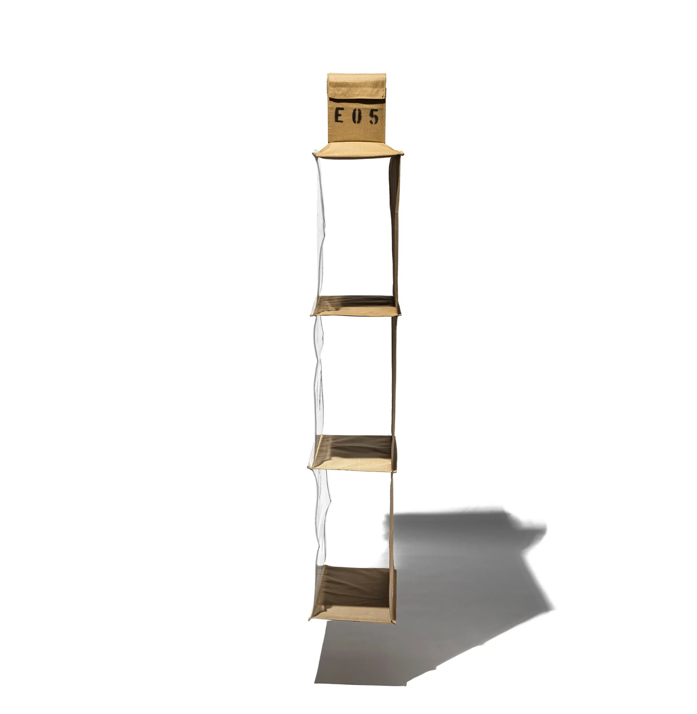 RUBBERIZED FABRIC HANGING ORGANIZER 4 shelves Puebco