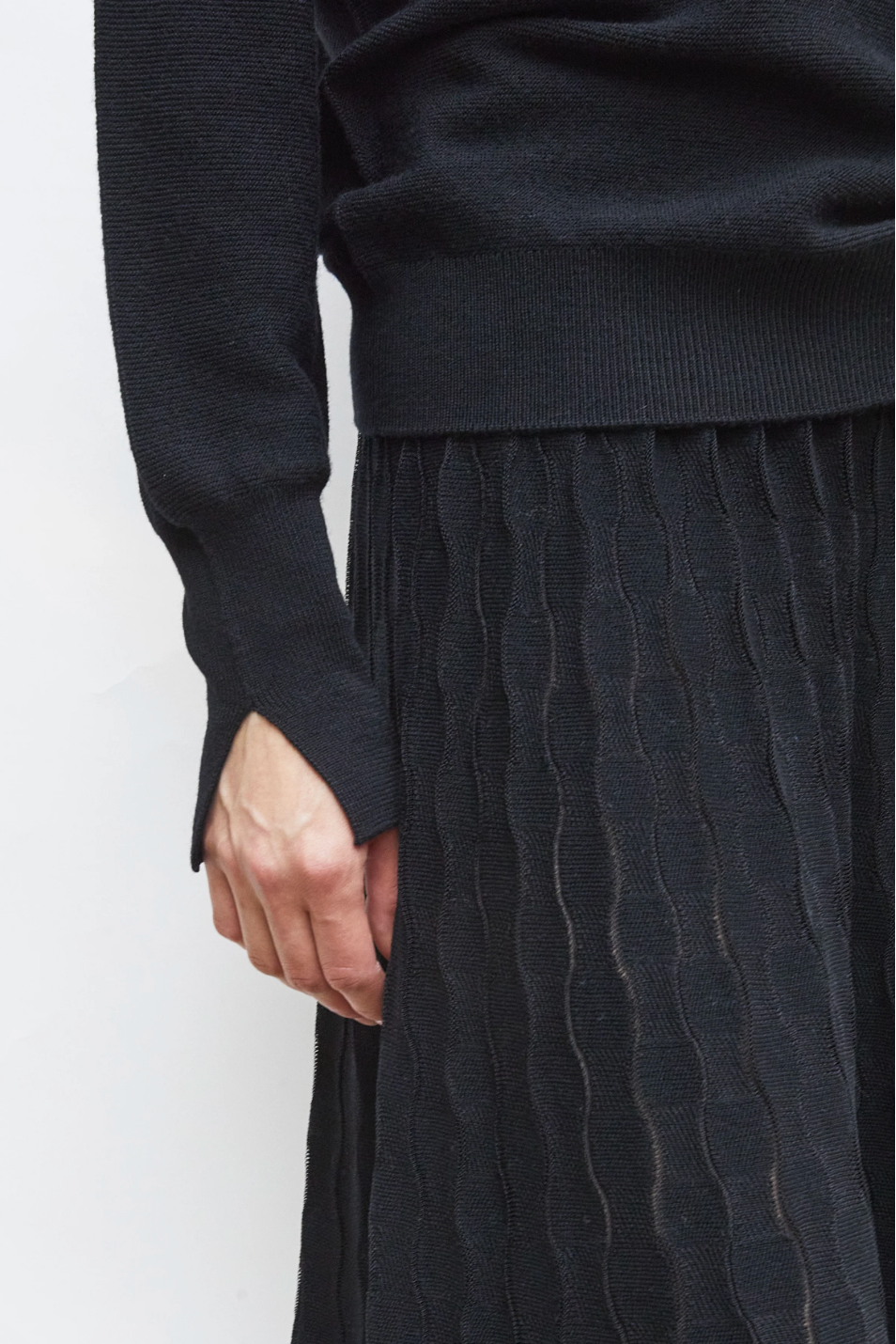 Pull col rond noir Molli