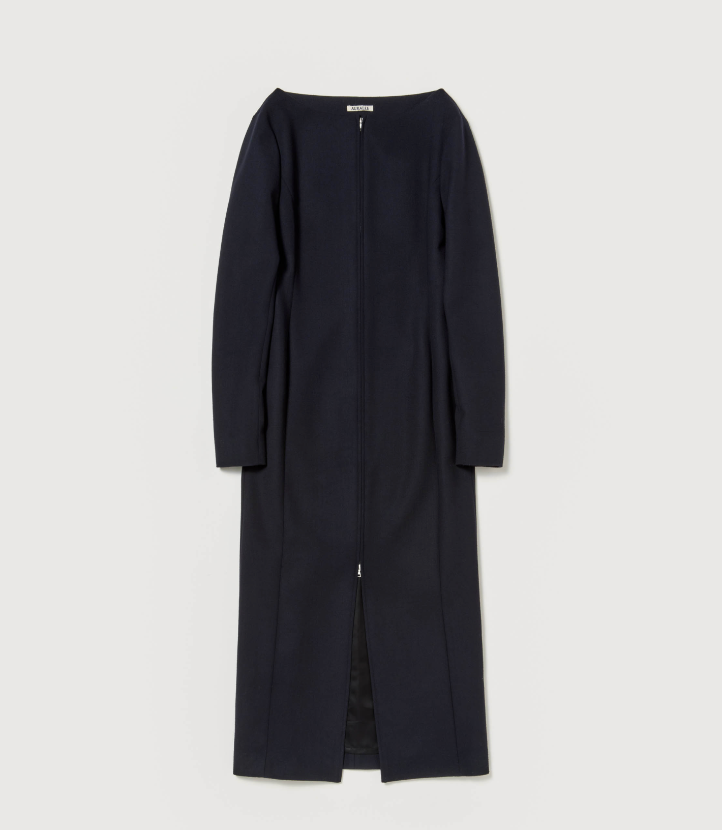 Robe en Laine Double Tissu, Fermeture Frontale