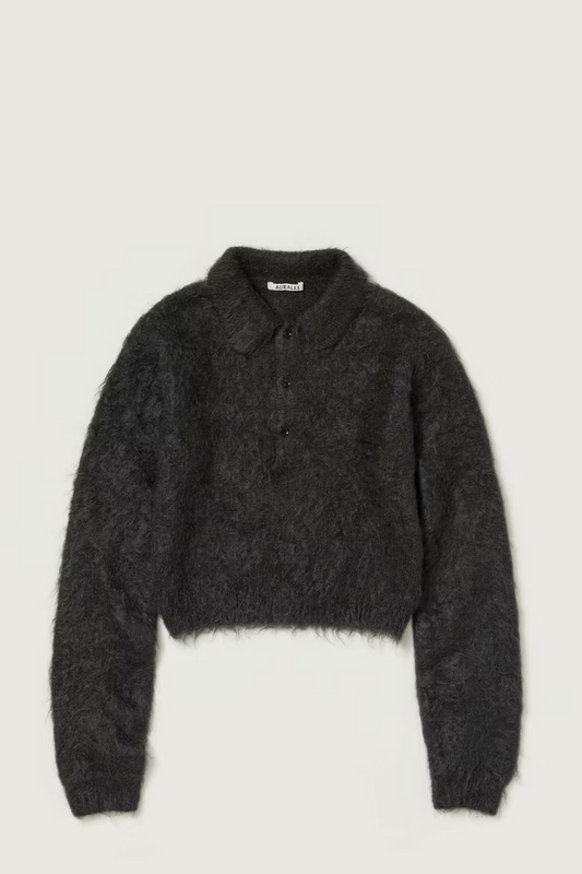 Pull BRUSHED SUPER KID MOHAIR KNIT SHORT POLO